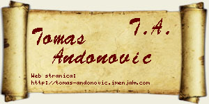 Tomas Andonović vizit kartica